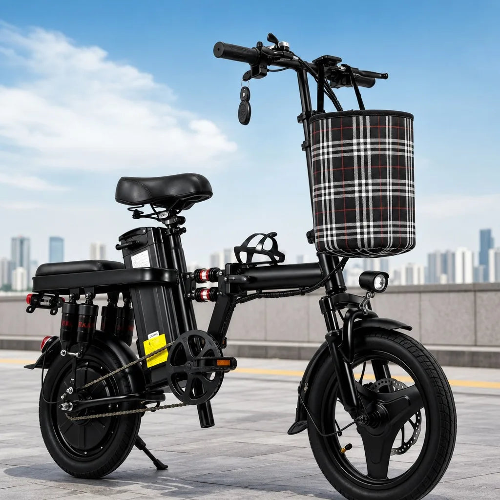 Foldable 500W 48V Commuter E Bike With 8 Shock Absorbers