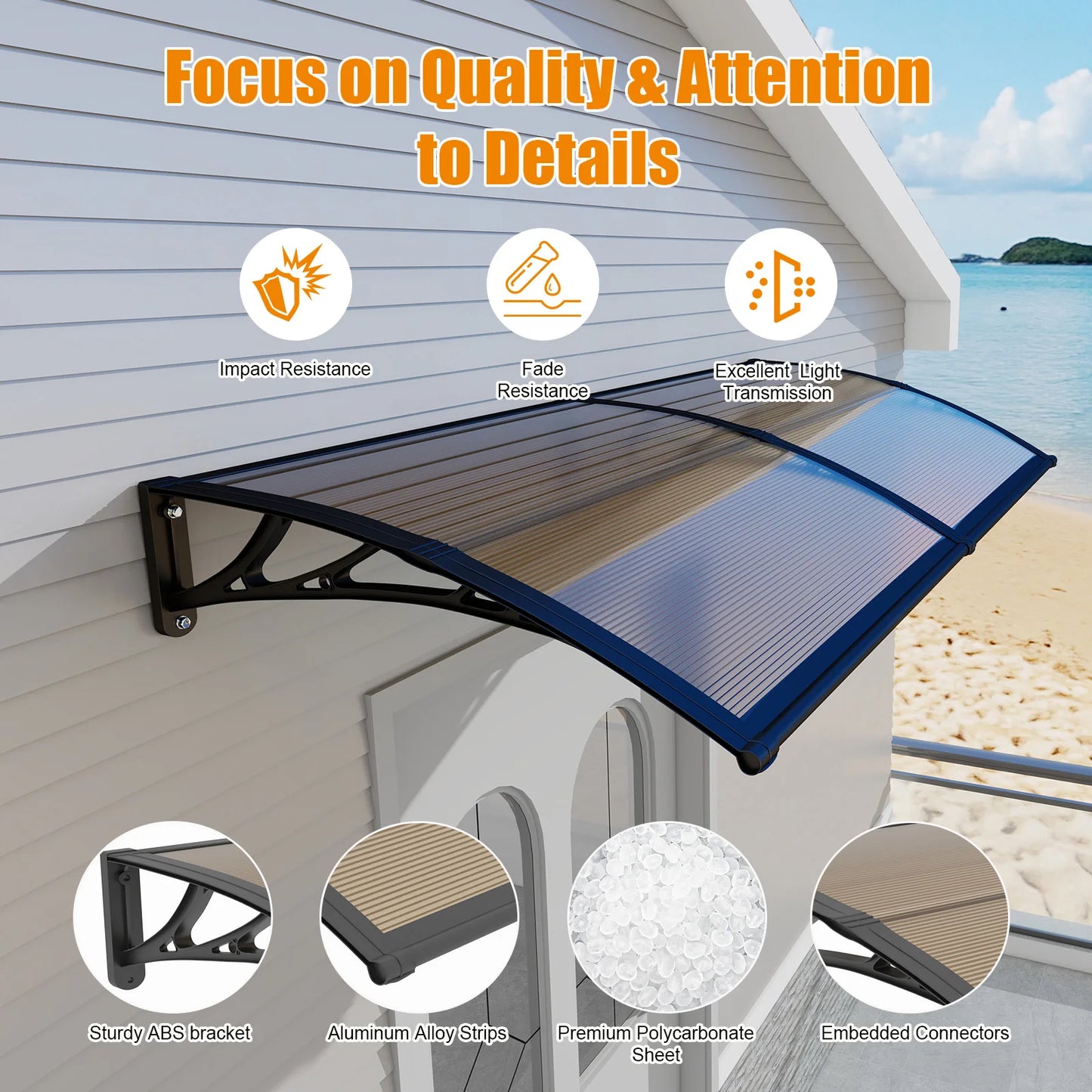 GUANSU-CN Door and Window Awnings PC Material