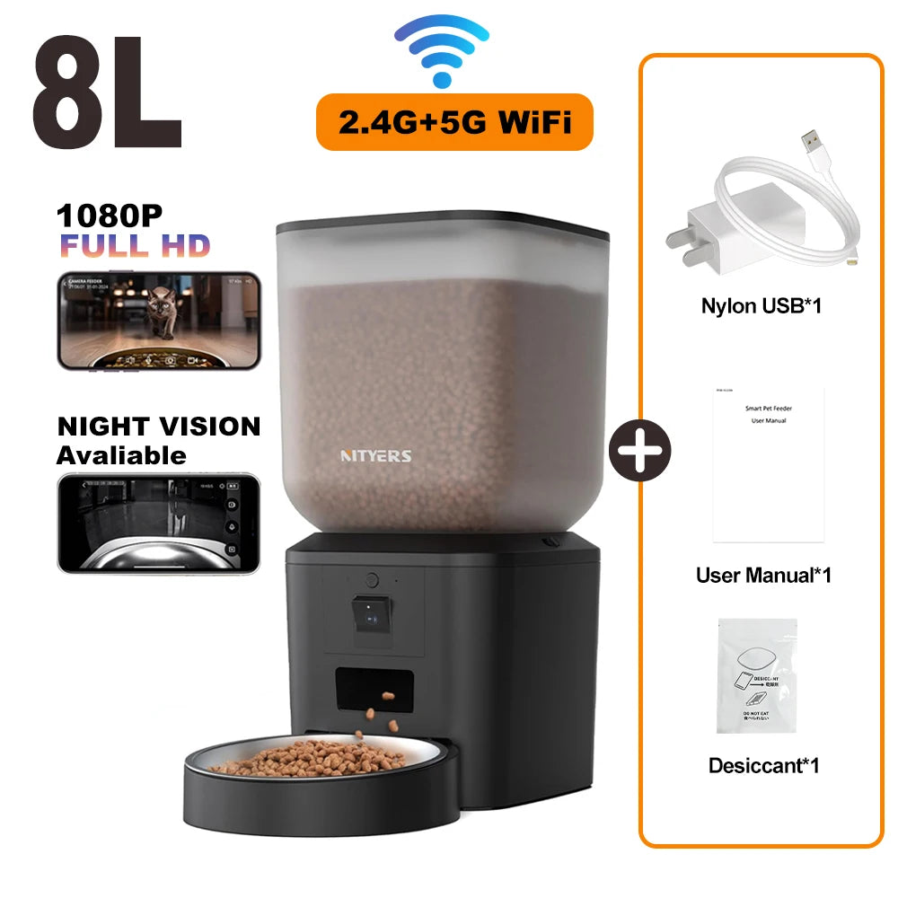 Nityers Smart Cat Feeder With Camera And 5G WiFi