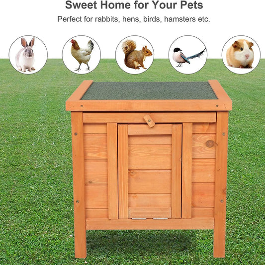 Weatherproof Wood Bunny Hutch Outdoor Pet Cage Shelter