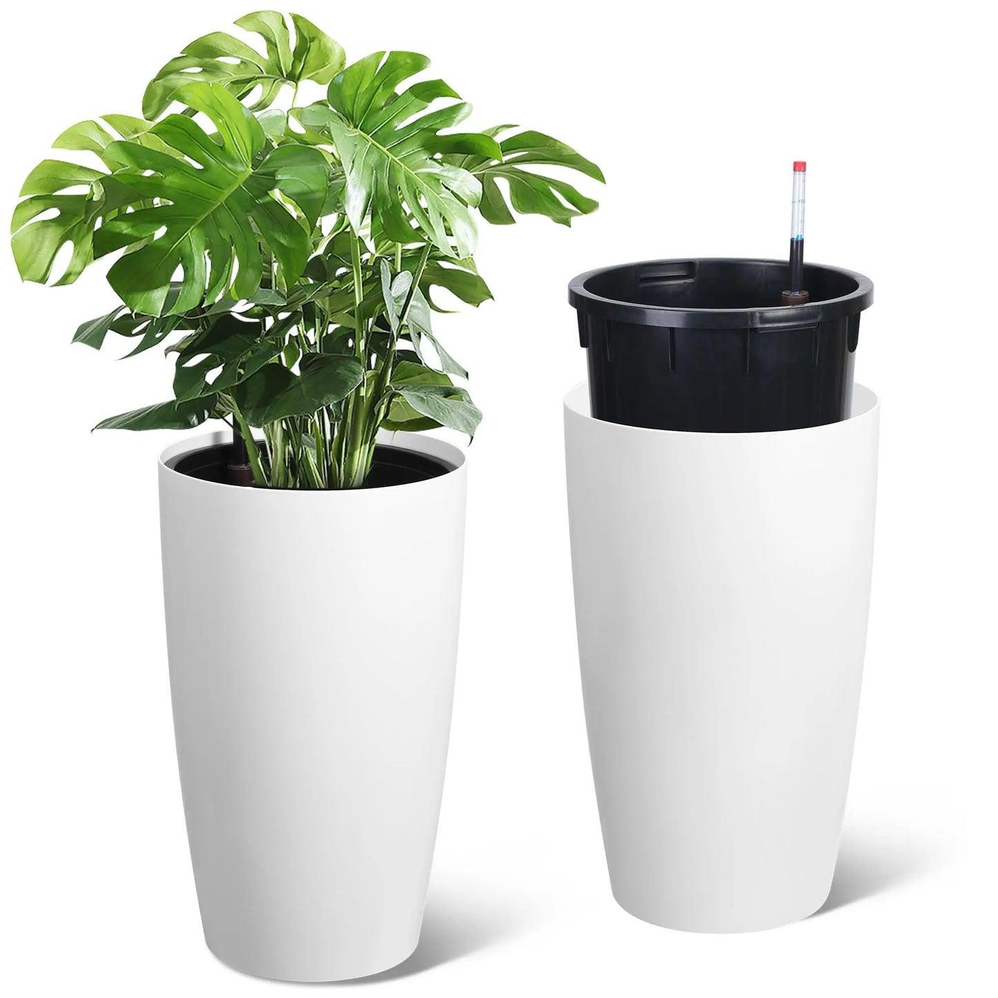 HiMISS Self-Watering Planters With Water Level Indicator