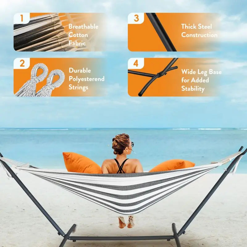 GYROOR Adjustable Stand Hammock With 600 Lb Capacity
