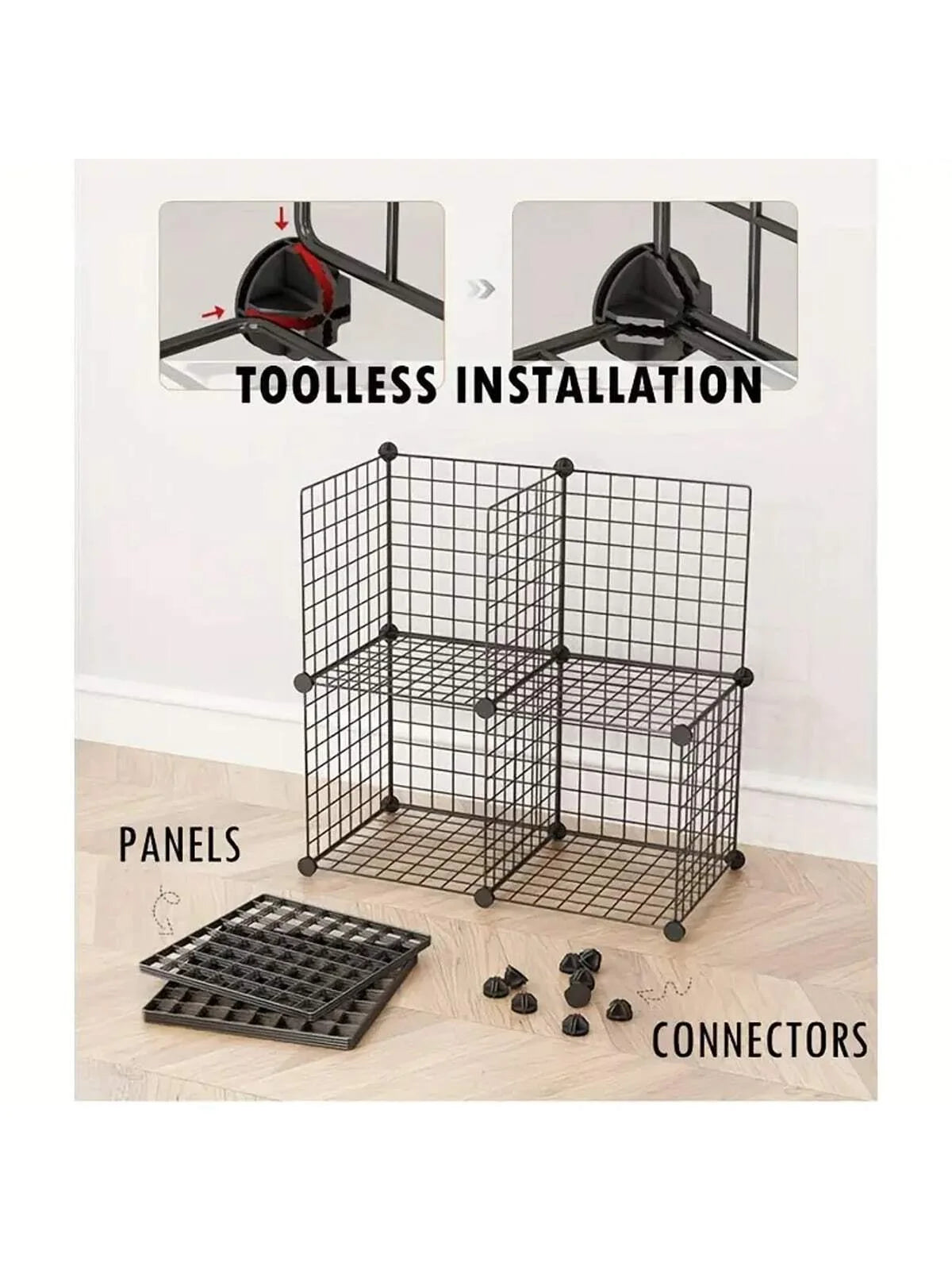 DIY Iron Mesh Pet Fence For Cats Dogs Hamsters Rabbits