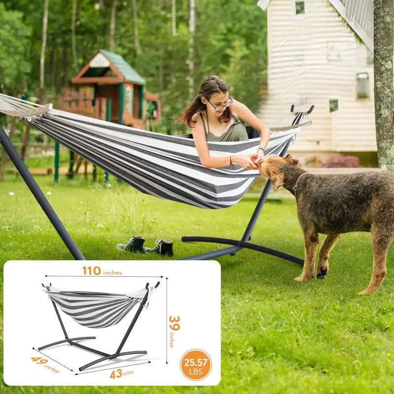 GYROOR Adjustable Stand Hammock With 600 Lb Capacity