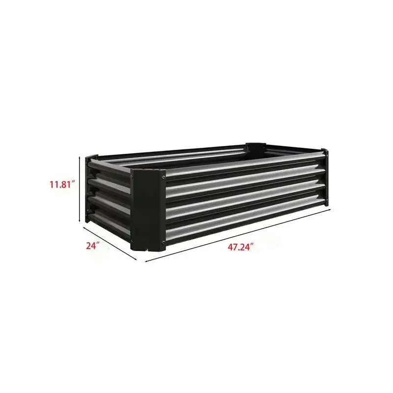 Premium Rectangular Metal Raised Garden Bed