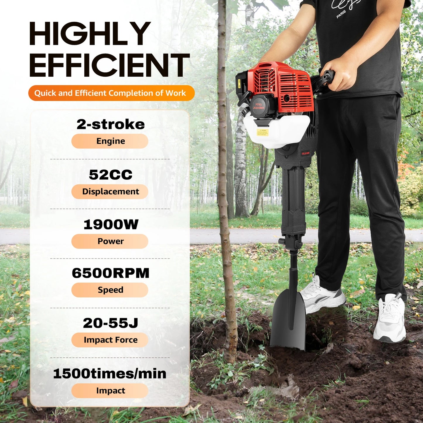 Bymaocar Gas Powered Tree Digger Excavator