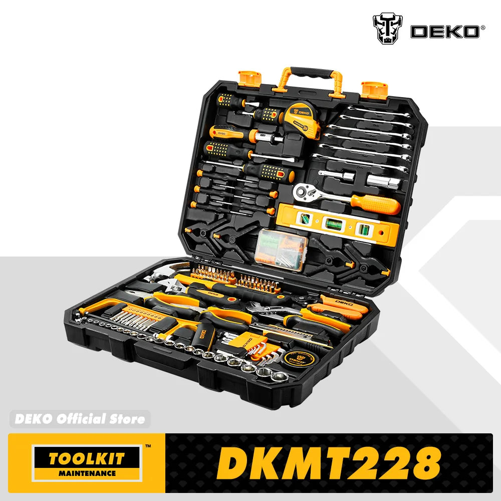Dekopro 228-Piece Socket Wrench Tool Set Plastic Case