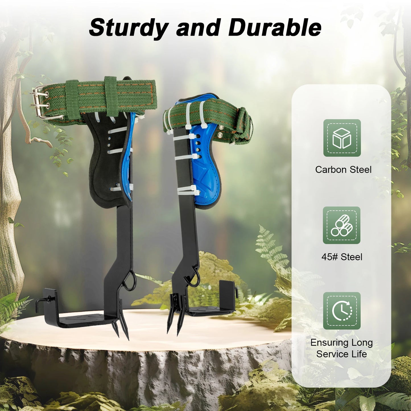 Arborist Tree Climbing Spikes Kit With Safety Belt Harness