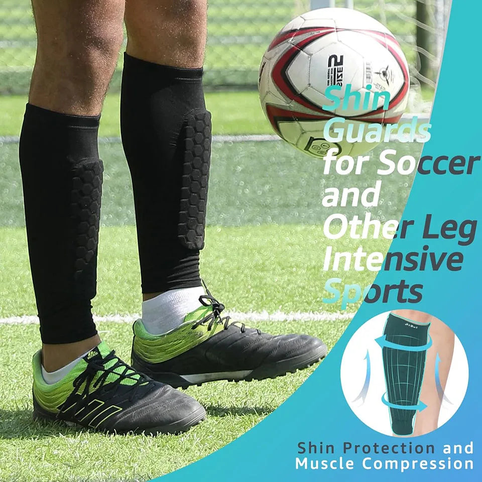 Football Shin Guard Socks With Foam Calf Sleeve Pads