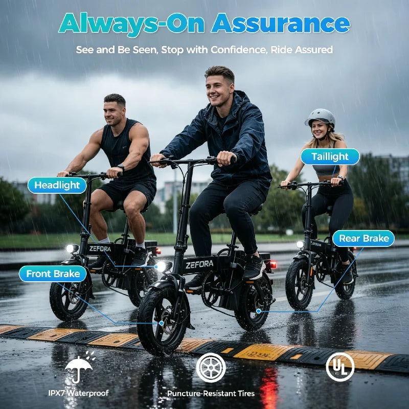 ZEFIORA Premium City Electric Bicycle 500W UL Certified
