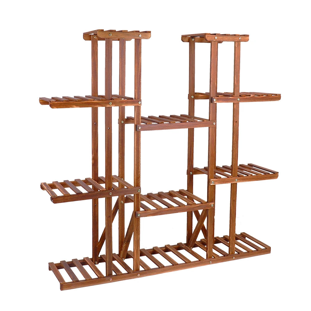Wisfor Wooden Plant Shelf Indoor Outdoor Multi Tier Stand