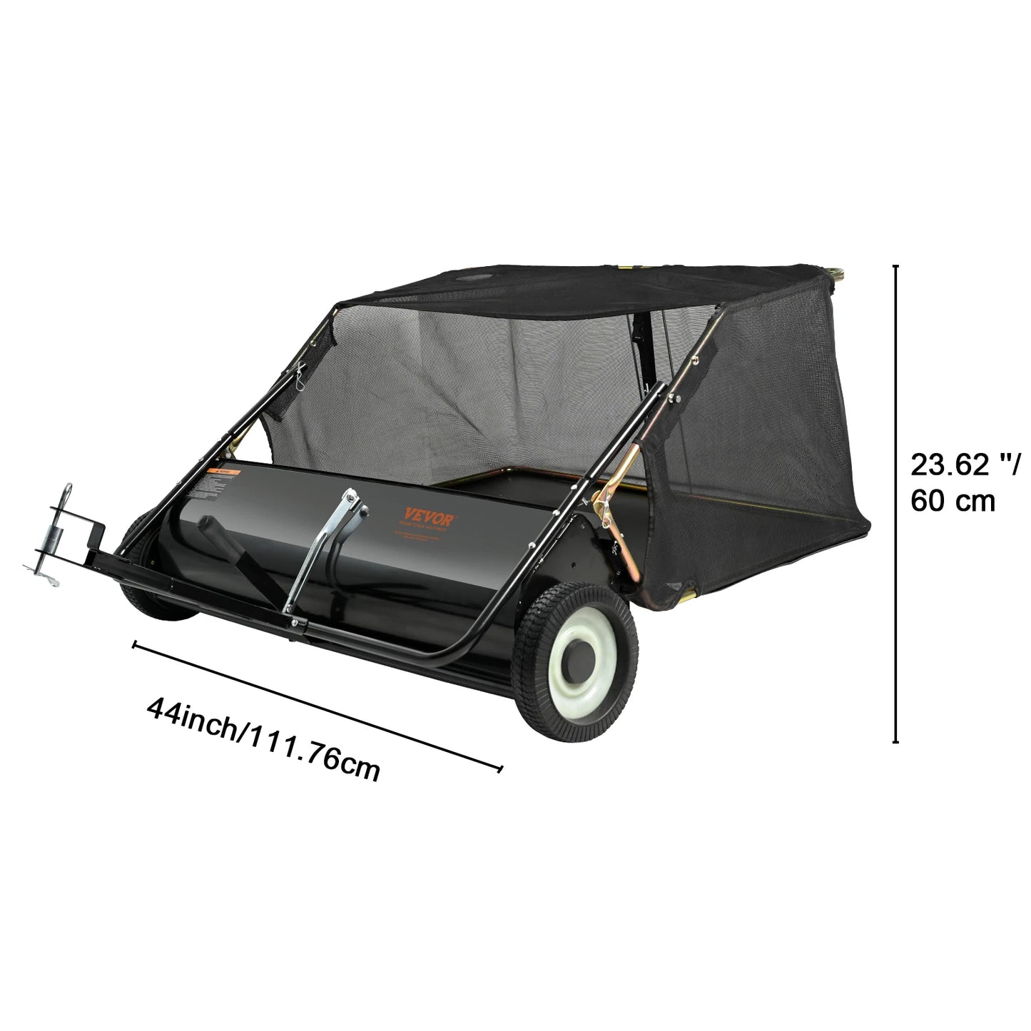 SucceBuy Tow Behind Lawn Sweeper With Adjustable Sweep