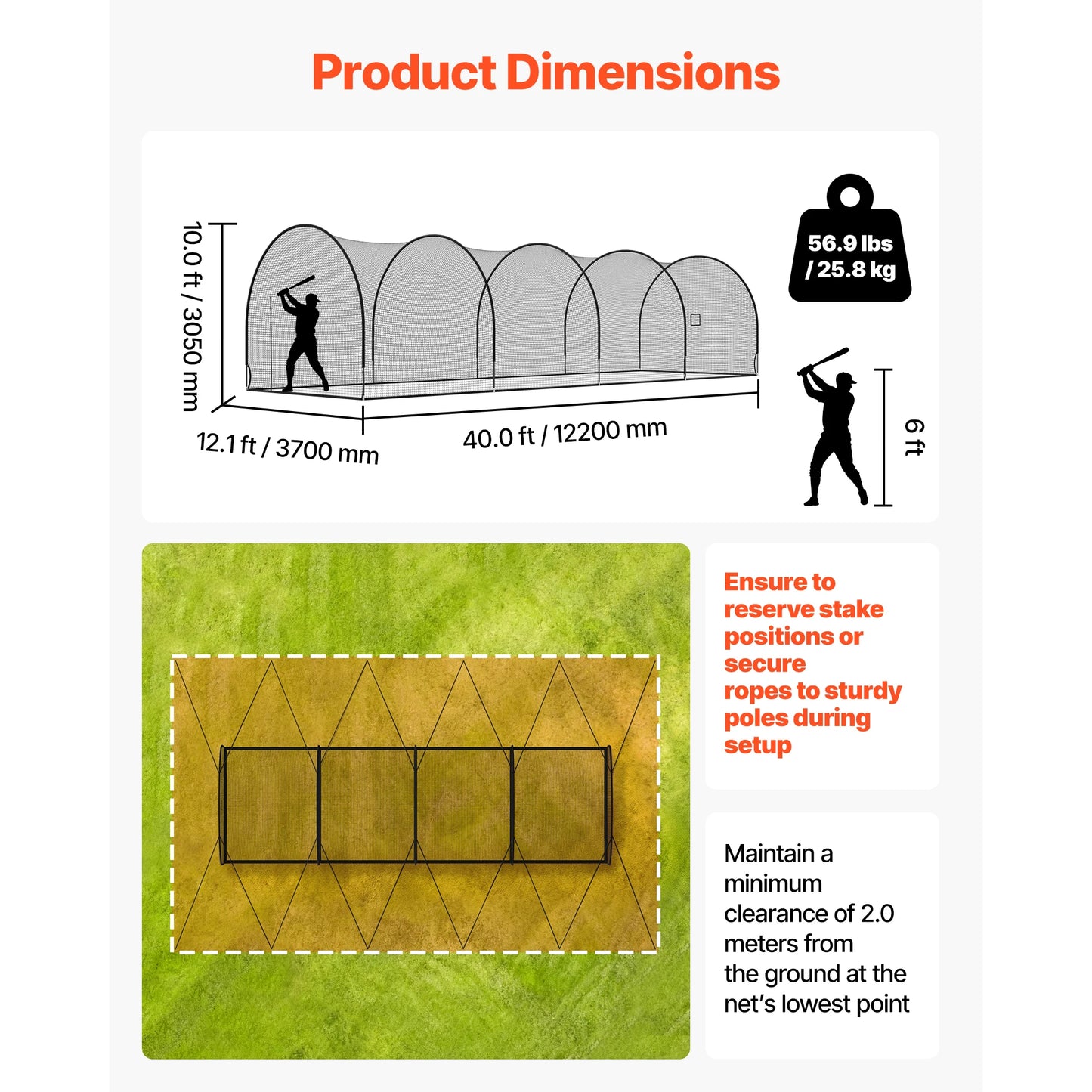 VEVOR Baseball Batting Cage With Pitching Machine Netting