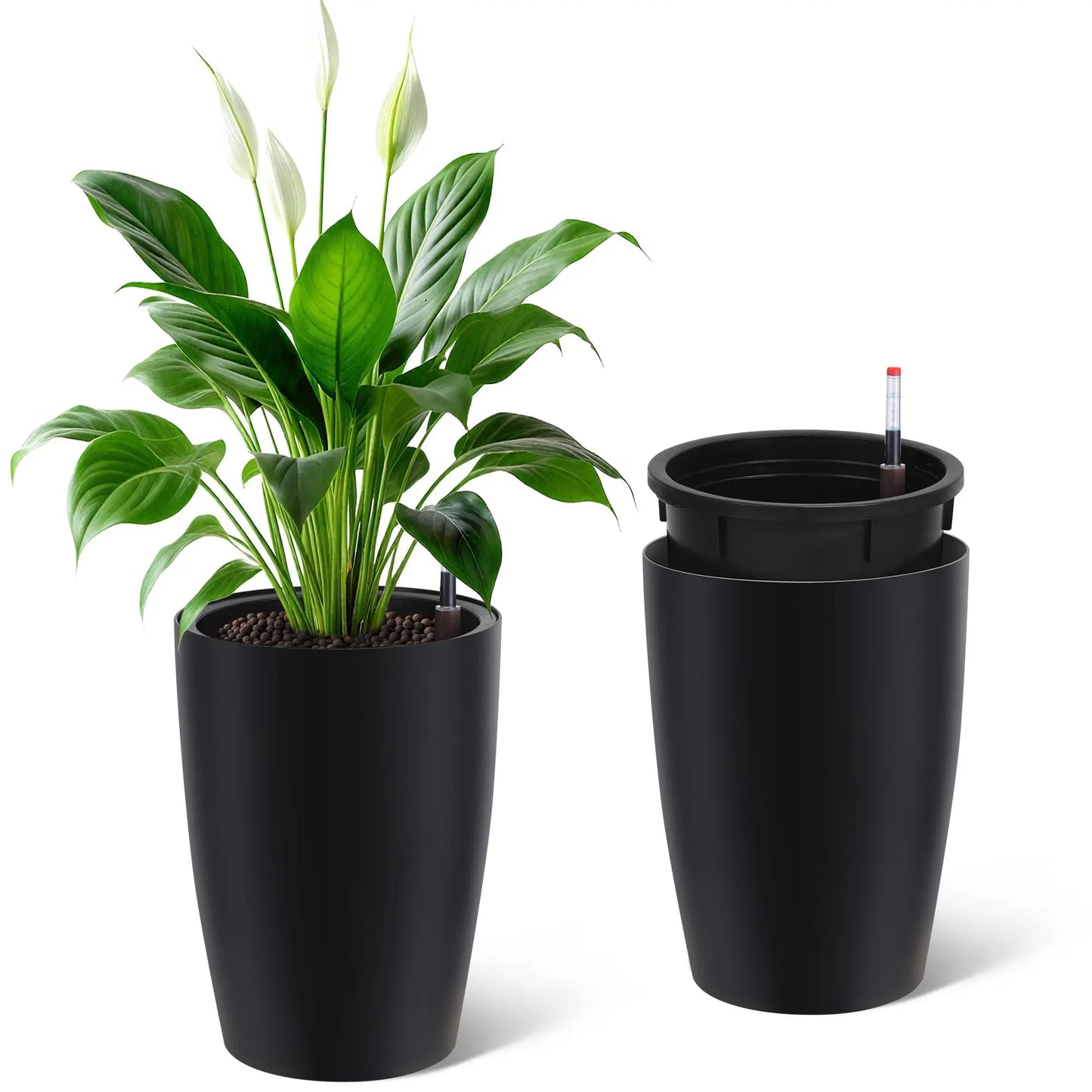 HiMISS Self Watering Planters With Water Level Indicator
