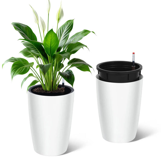 HiMISS Self Watering Planters With Water Level Indicator
