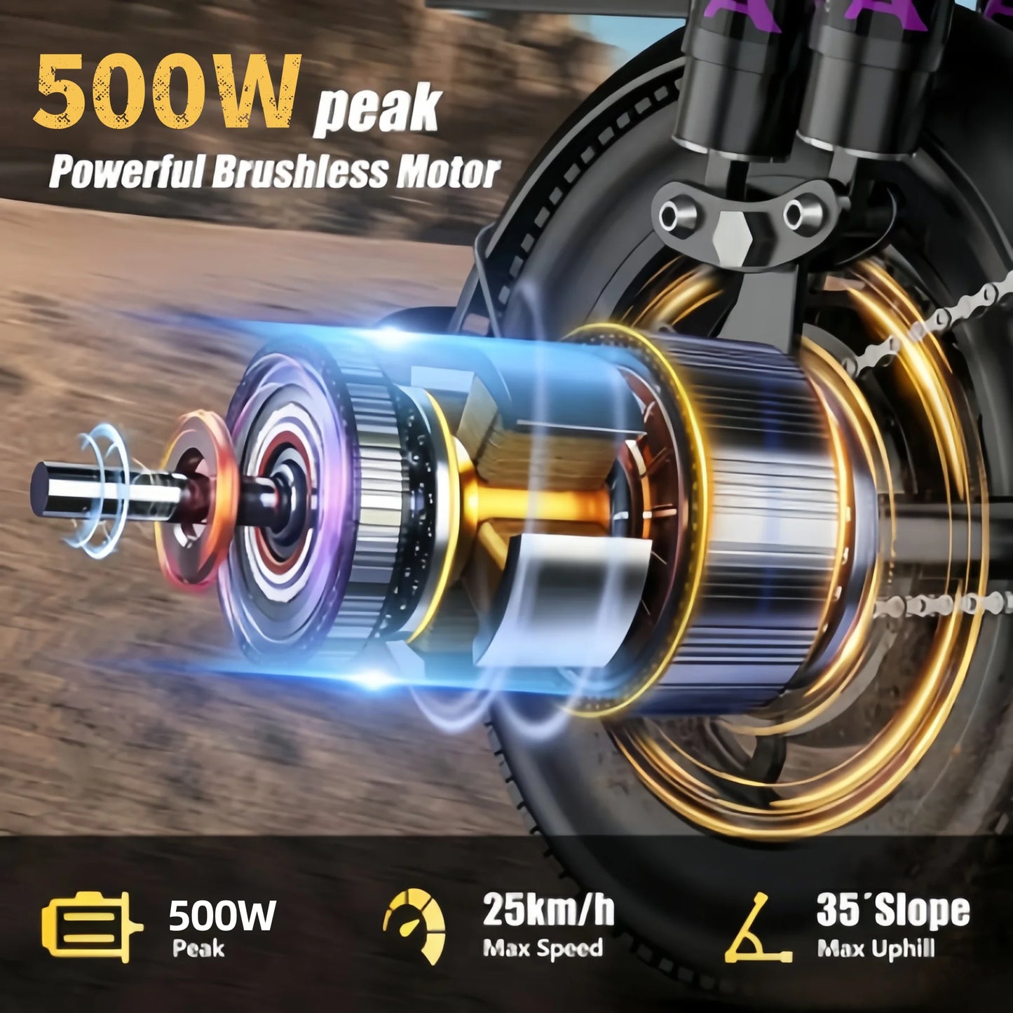 Foldable 500W Electric Bicycle For Adults 48V 15Ah