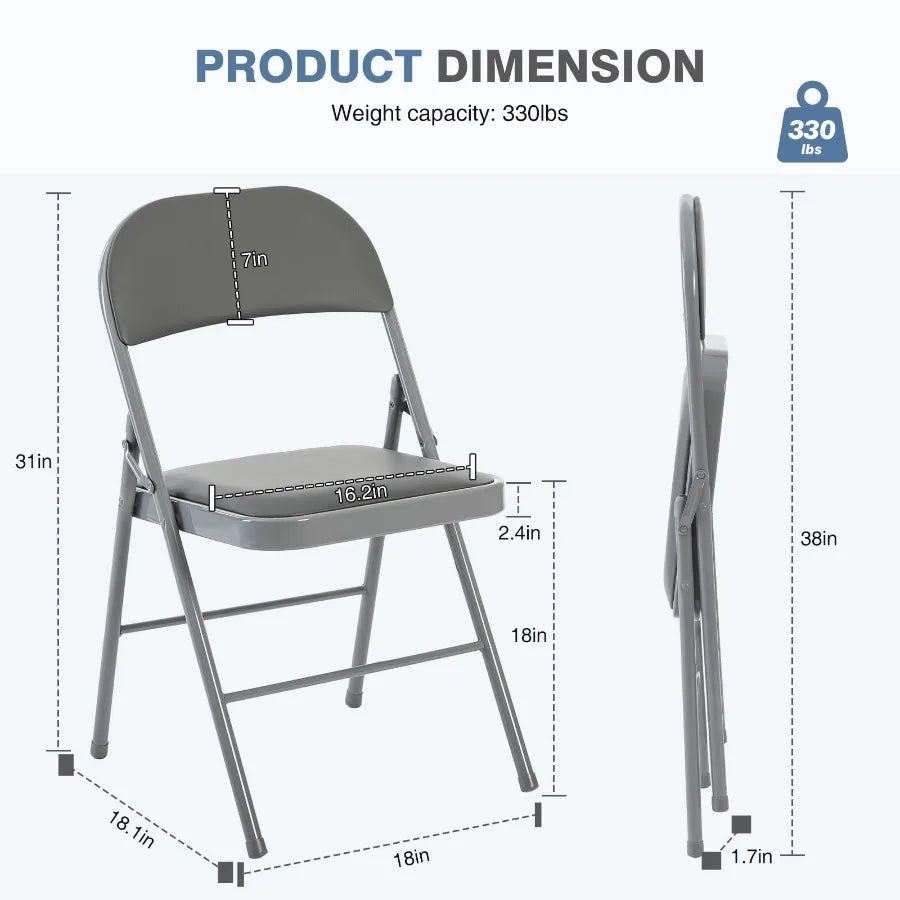 2 Pack Folding Chairs For Indoor And Outdoor Use