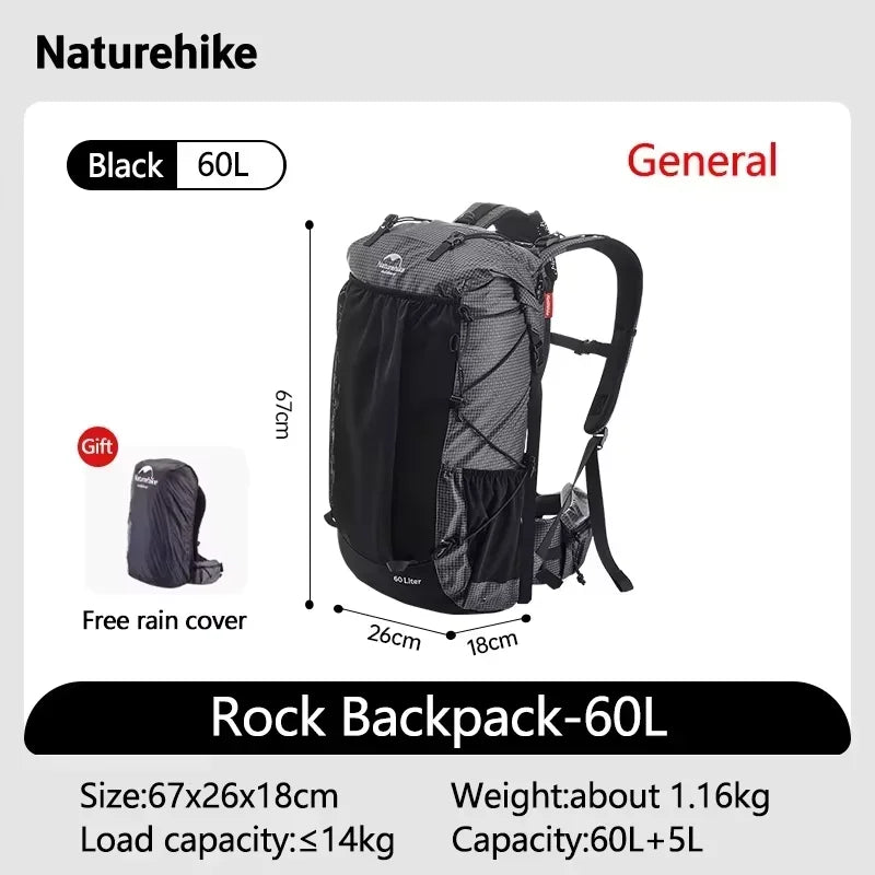 Naturehike Rock Outdoor Backpack For Hiking With Rain Cover