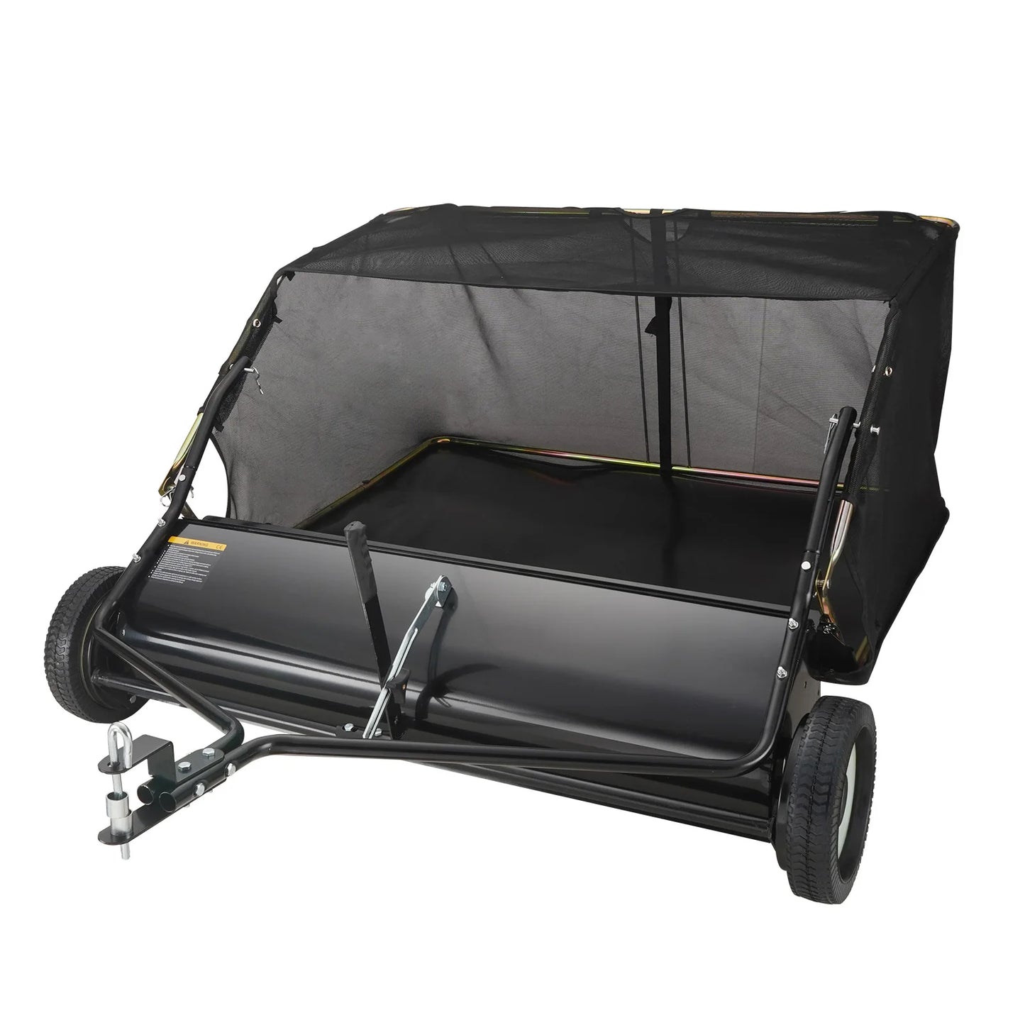 SucceBuy Tow Behind Lawn Sweeper With Adjustable Sweep