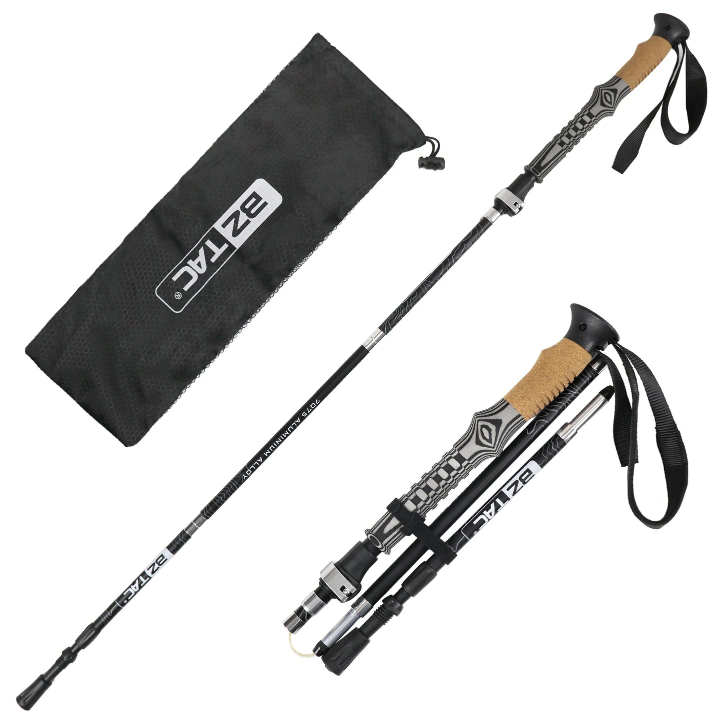 Foldable Trekking Poles With Shock Absorption Non Slip