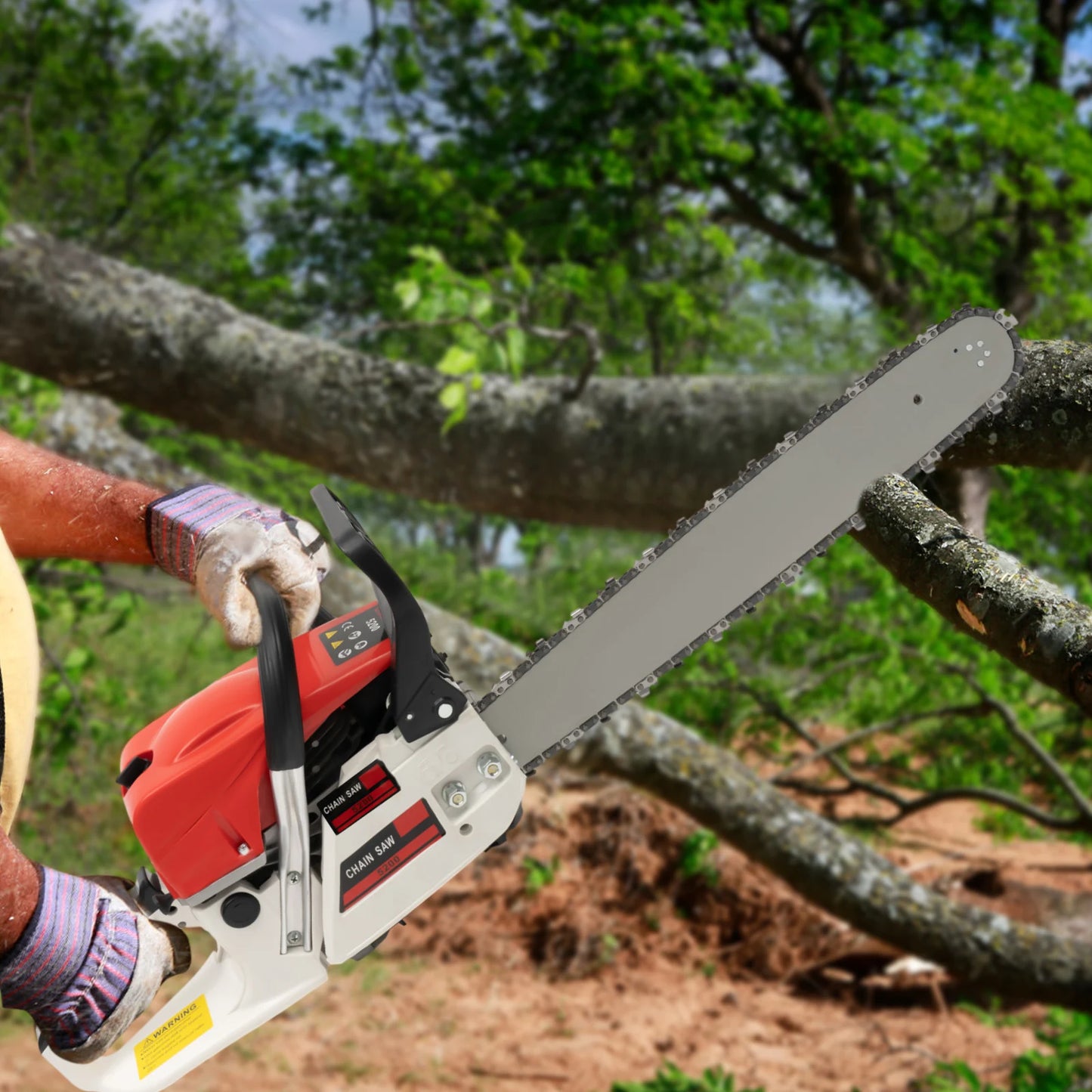 Gasoline Chainsaw 52cc Heavy Duty Cutting