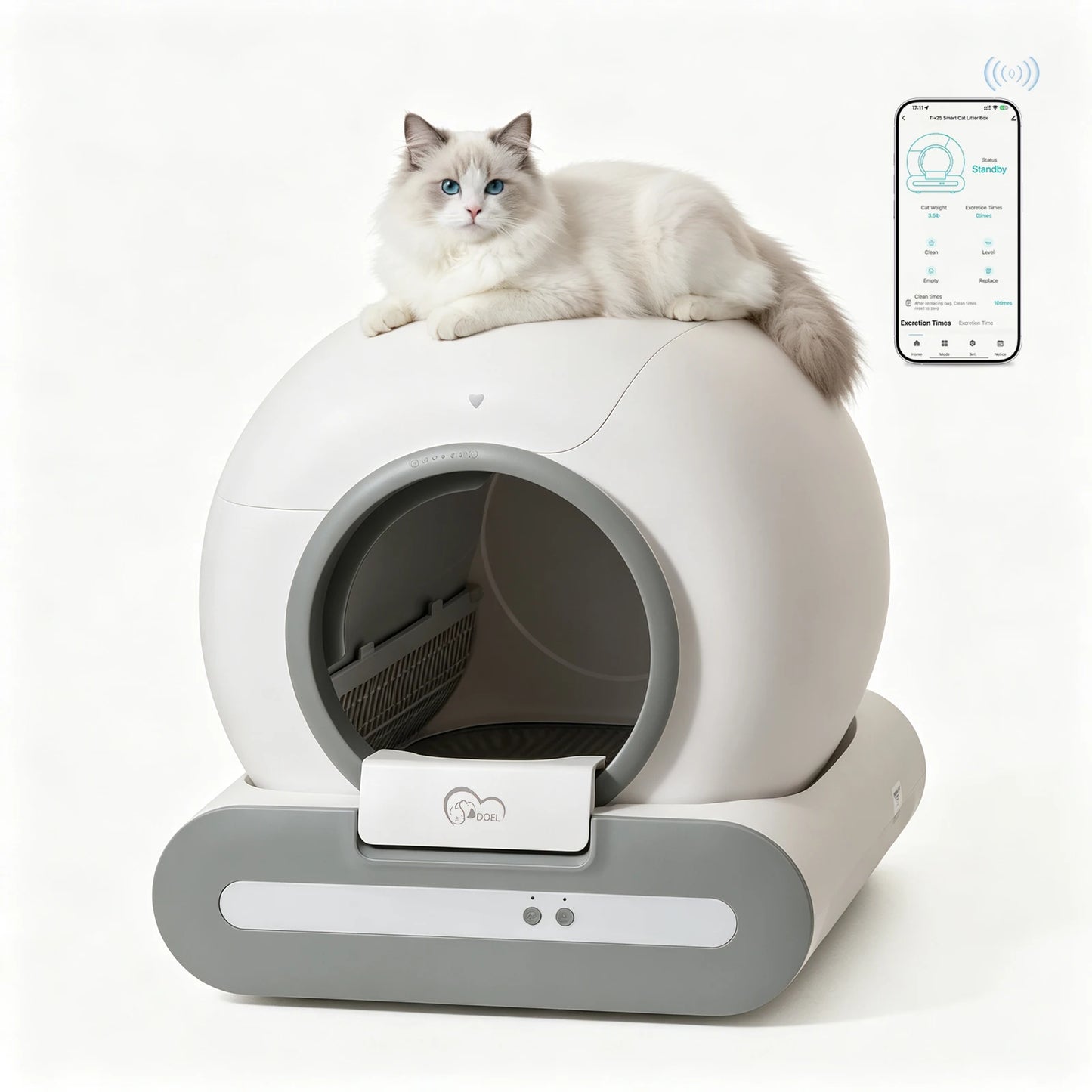 DOEL Self Cleaning Cat Litter Box With App Control