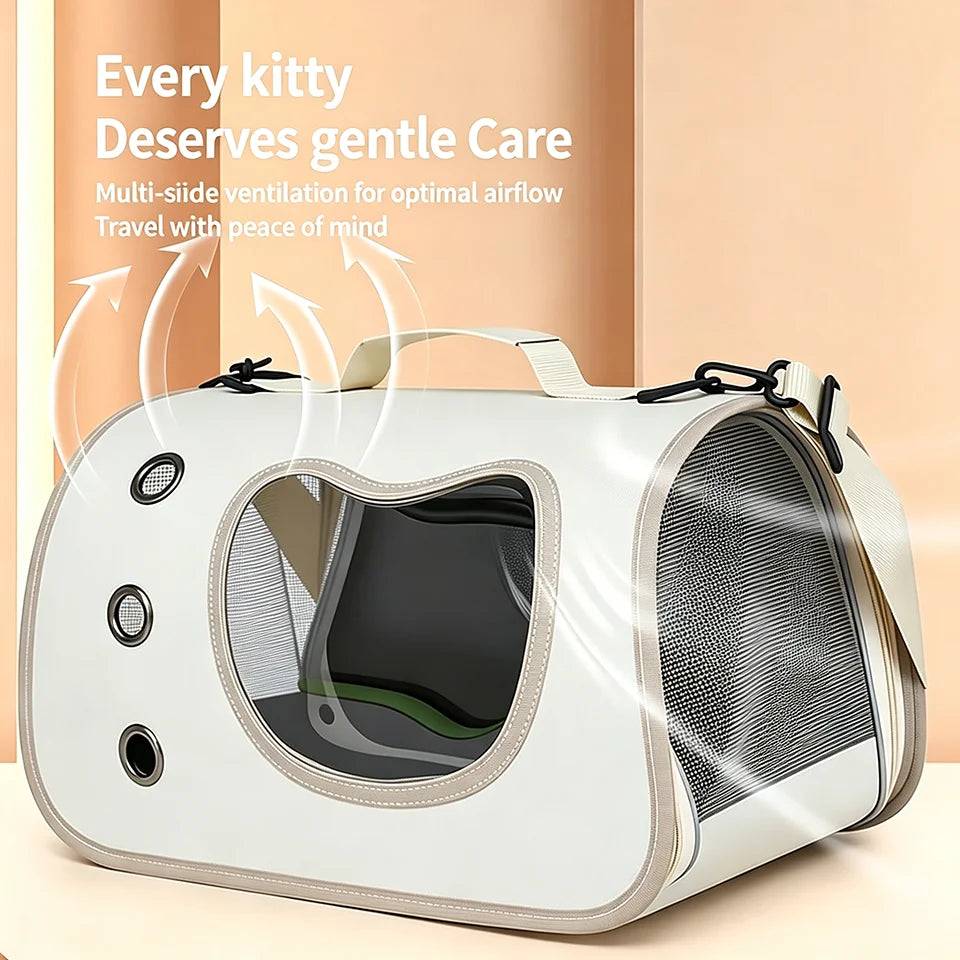 Foldable Breathable Pet Carrier For Small Dogs And Cats