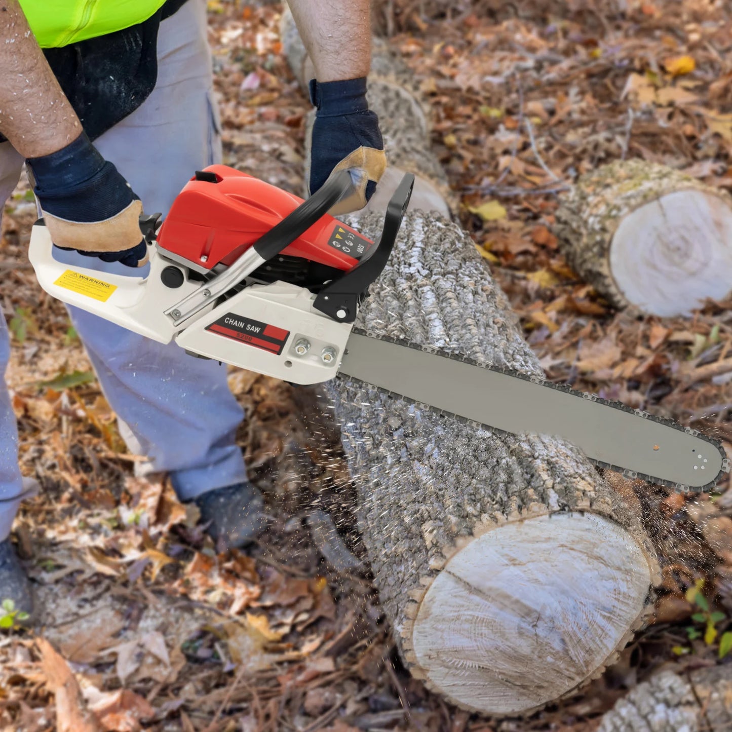 Gasoline Chainsaw 52cc Heavy Duty Cutting
