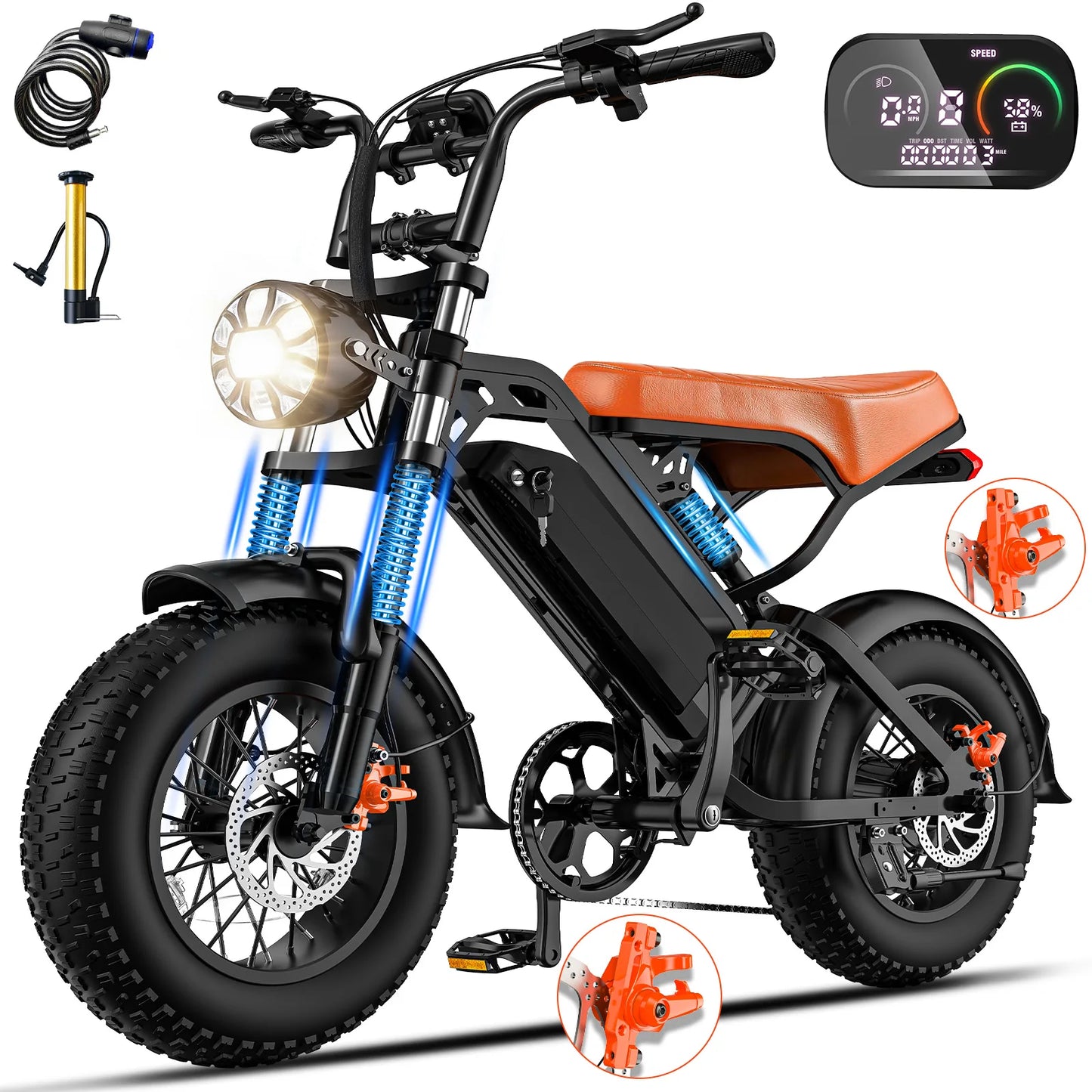 FURIDER 1200W Electric Dirt Bike 28MPH 48V 18Ah