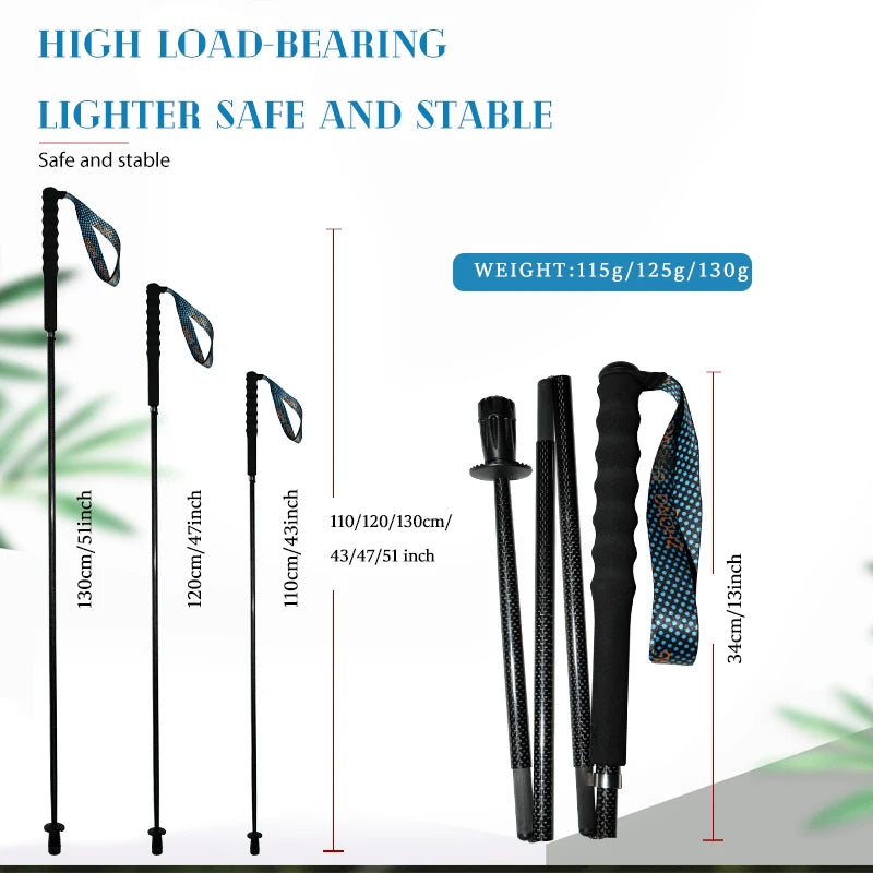 OKHEALING Carbon Fiber Trekking Poles Collapsible