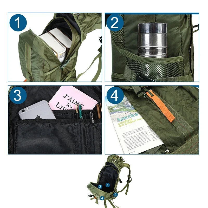 LQARMY Lightweight Waterproof Hiking Travel Daypack