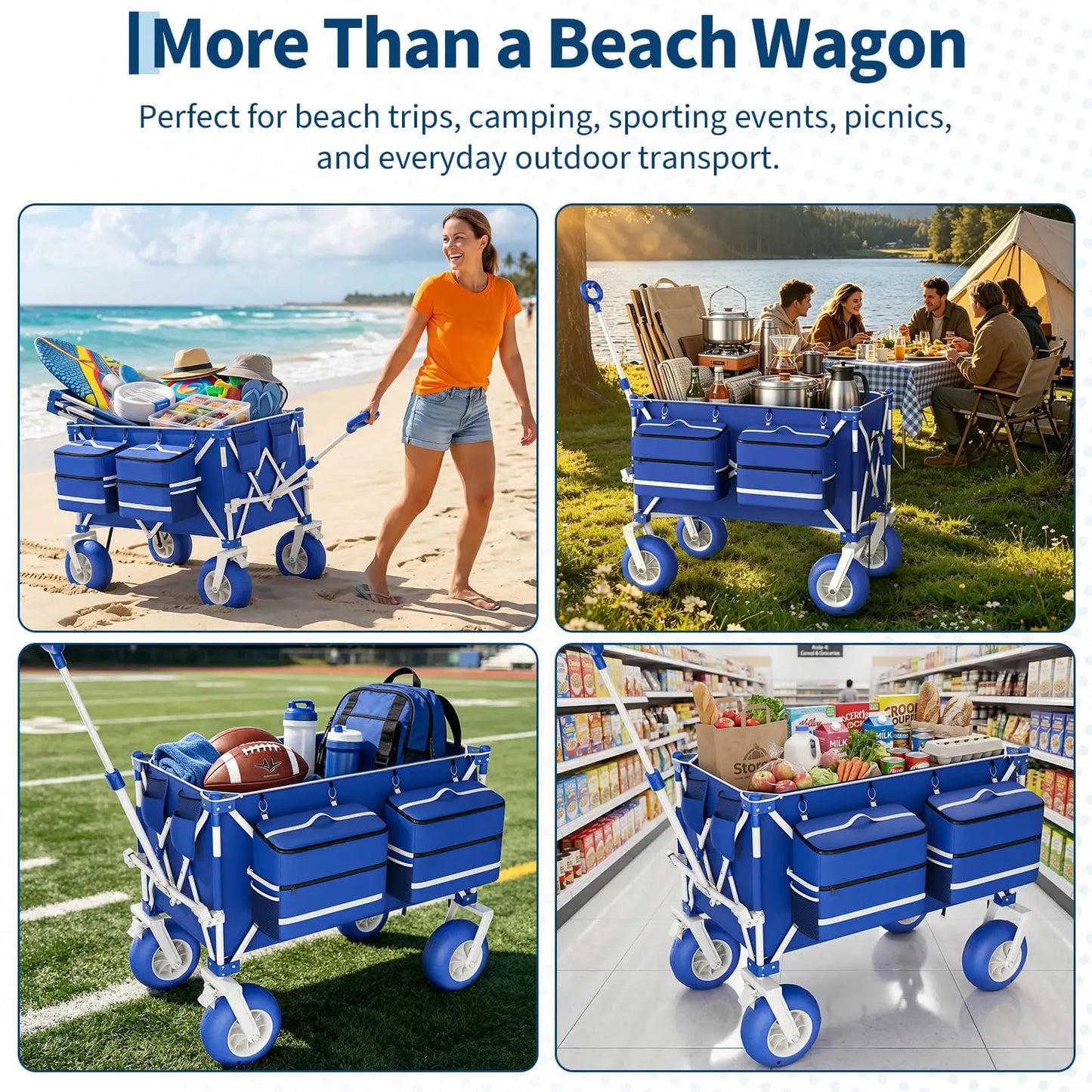 HiMISS Heavy Duty Beach Wagon 460Lbs All Terrain Wheels