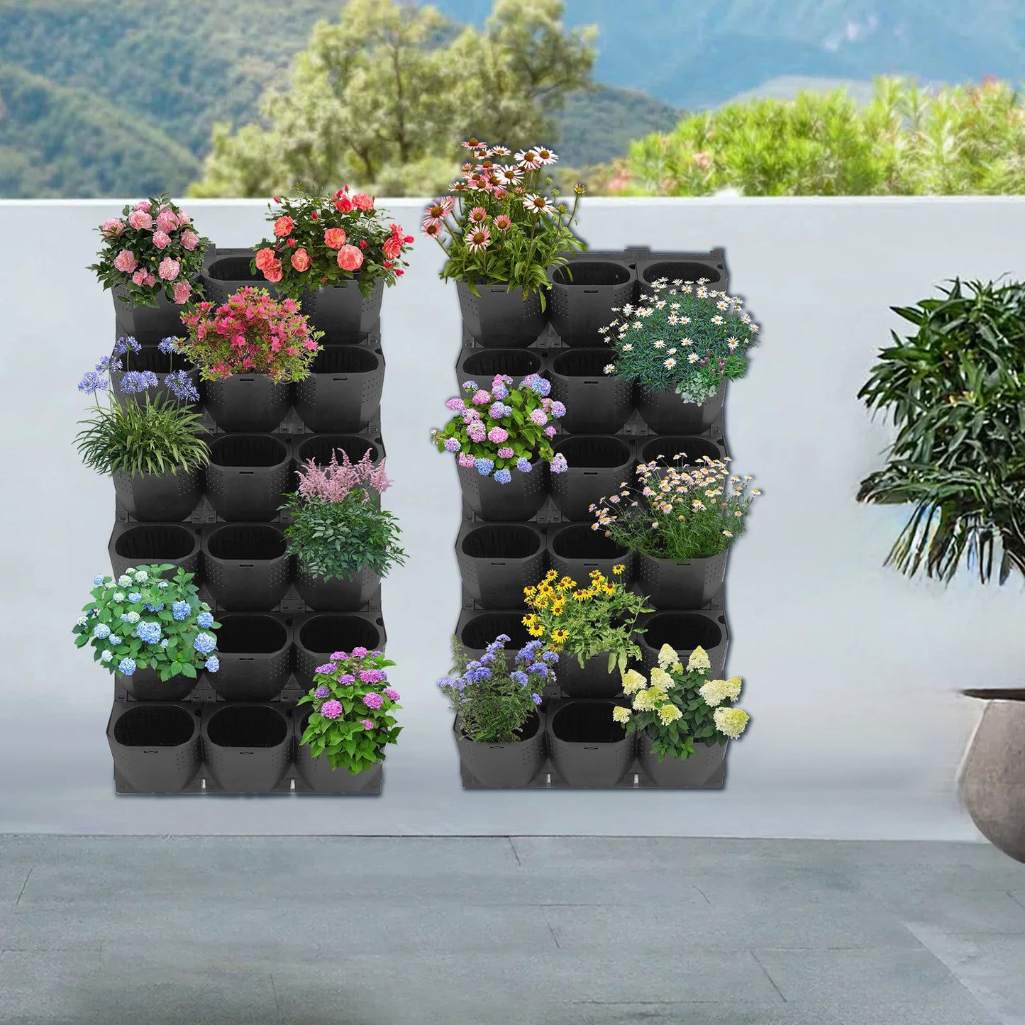 Stackable Self Watering Wall Planter 36 Pots Vertical Garden