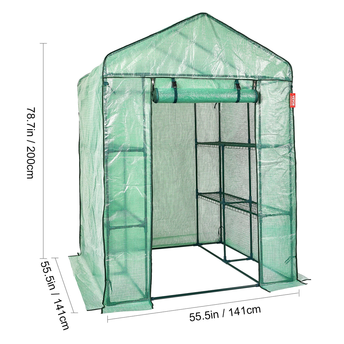 SucceBuy Walk-In Greenhouse With Shelves