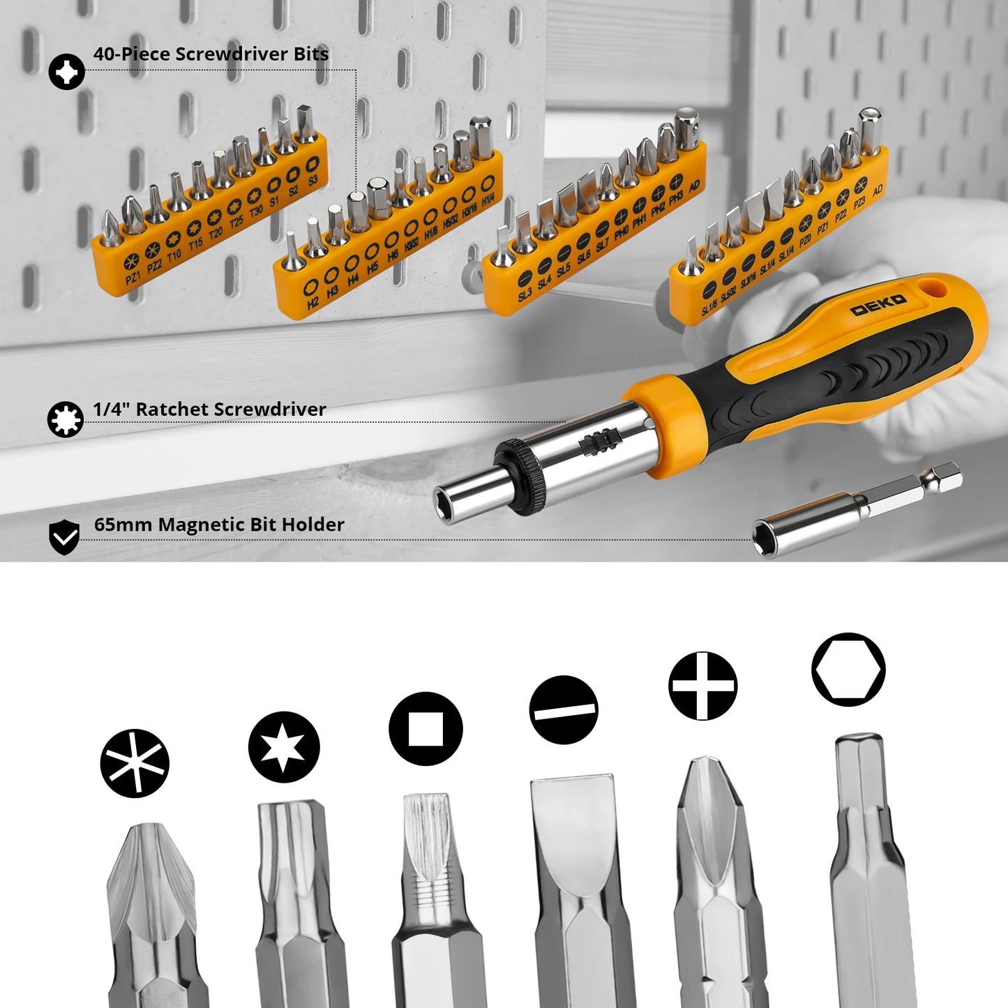 Dekopro 228-Piece Socket Wrench Tool Set Plastic Case