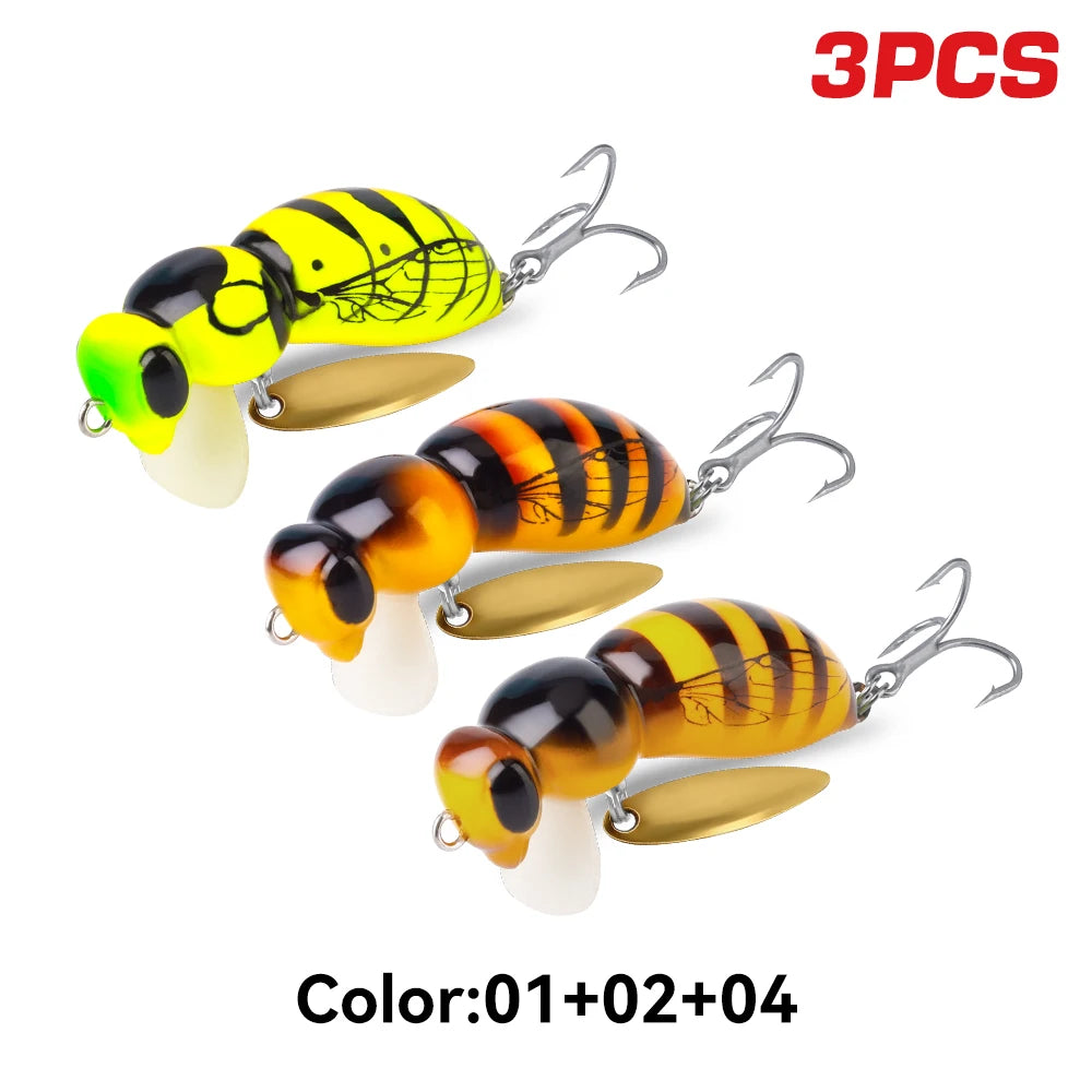 Kingdom Wasp Minnow Floating Lure With Spinner