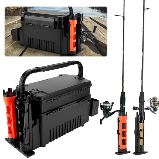 ALIILEE 2 Tier Fishing Tackle Box With Cup Holder