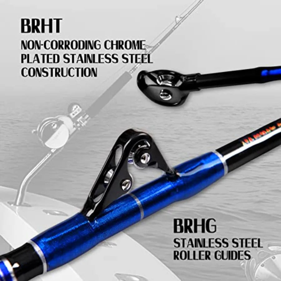 Saltwater Offshore Trolling Rod, Roller Rod, 2-Piece