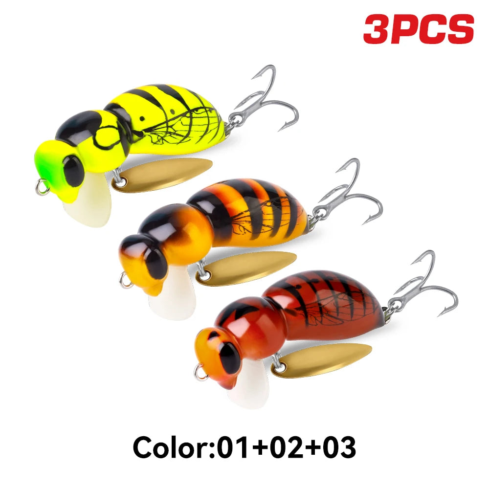 Kingdom Wasp Minnow Floating Lure With Spinner