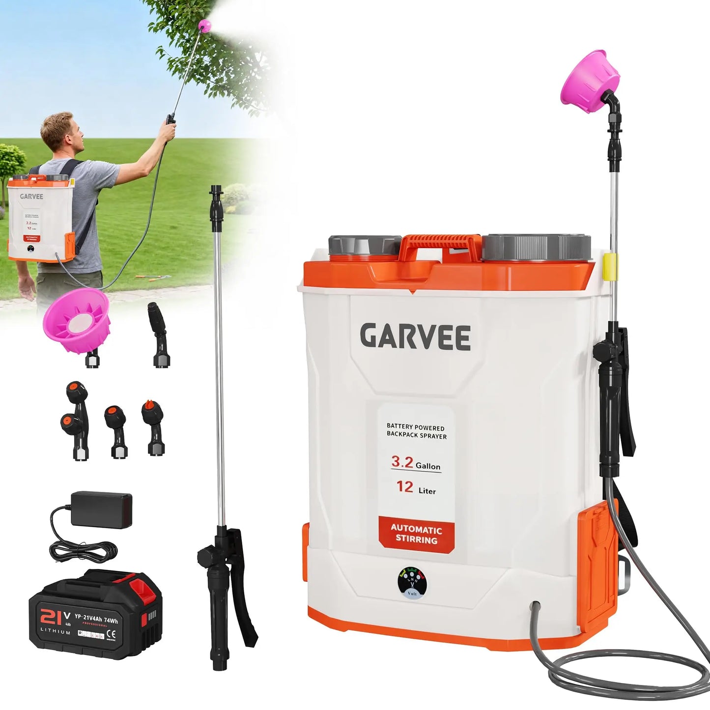 HiMISS Cordless Backpack Sprayer 21V 90 PSI