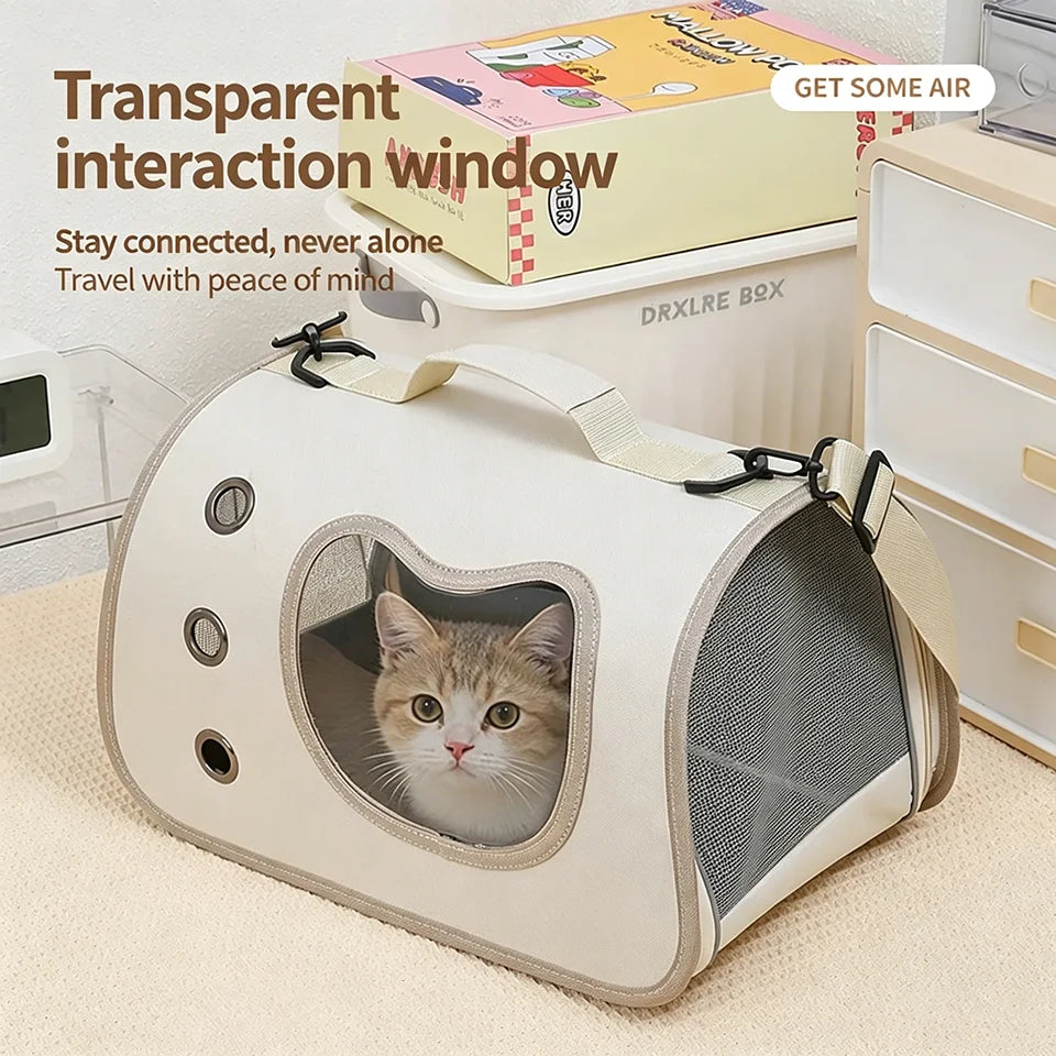 Foldable Breathable Pet Carrier For Small Dogs And Cats