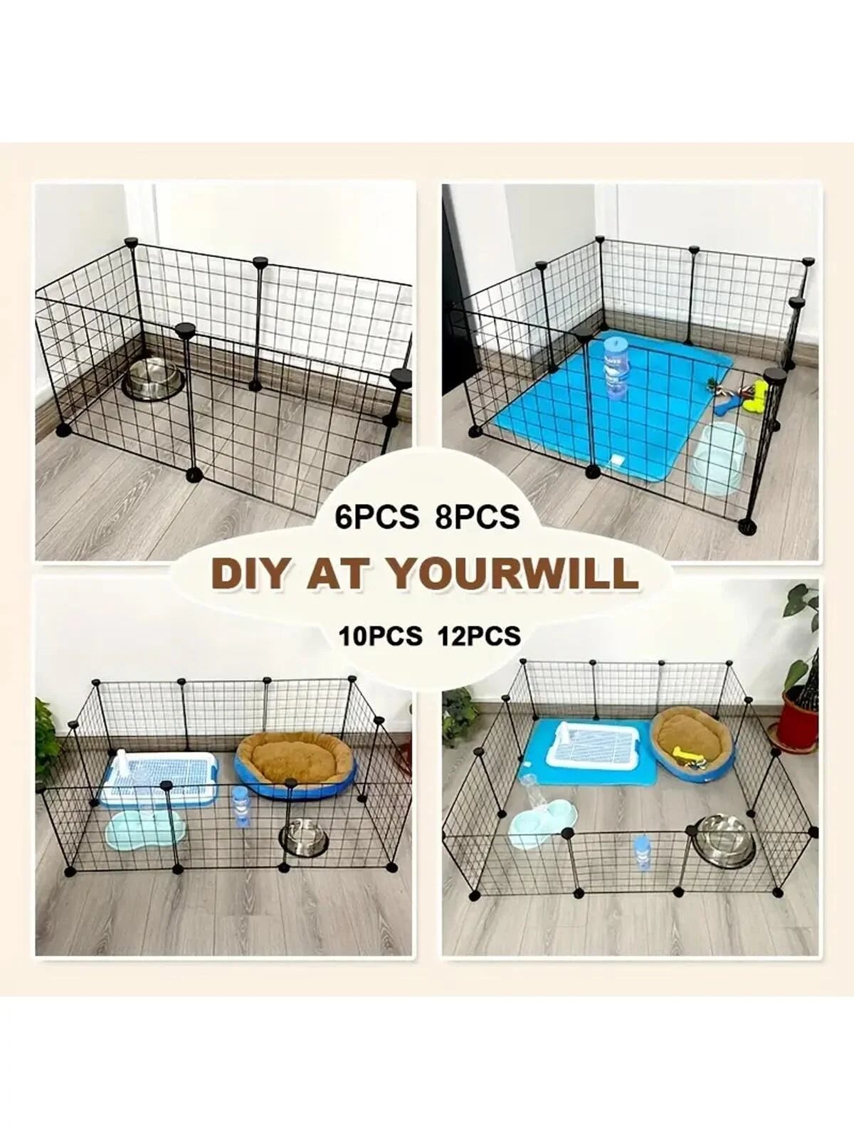 DIY Iron Mesh Pet Fence System For Cages