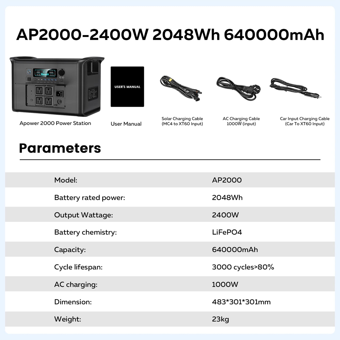 CTOLITY 2400W Portable Power Station Camping Generator