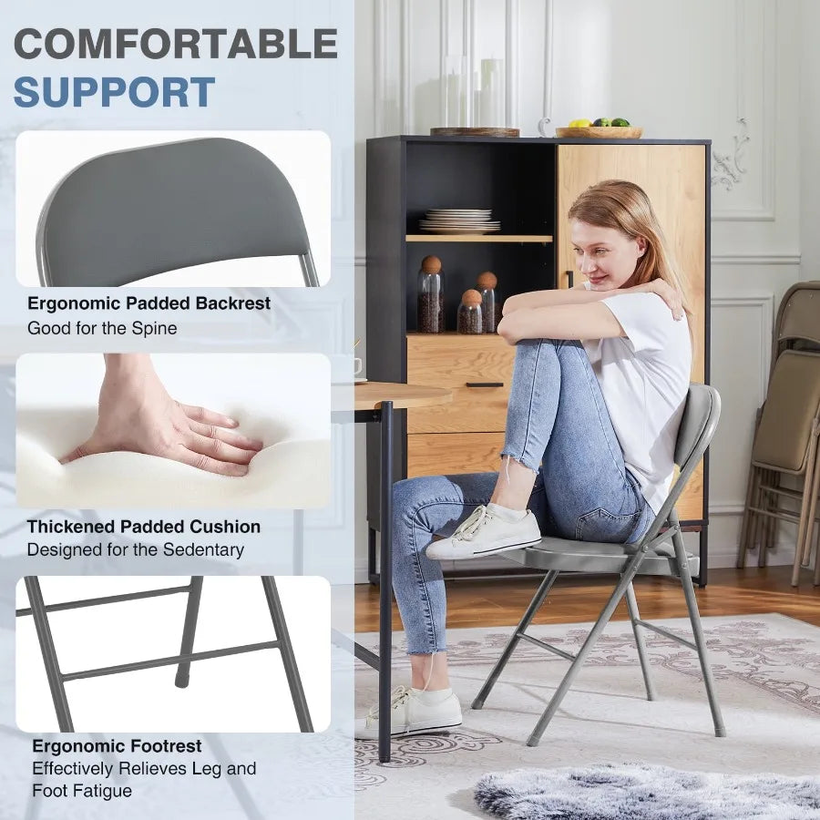 2 Pack Folding Chairs For Indoor And Outdoor Use