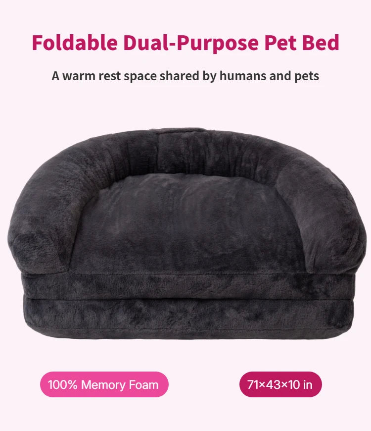 Dual-Use Foldable Pet Bed For Dogs And Owners