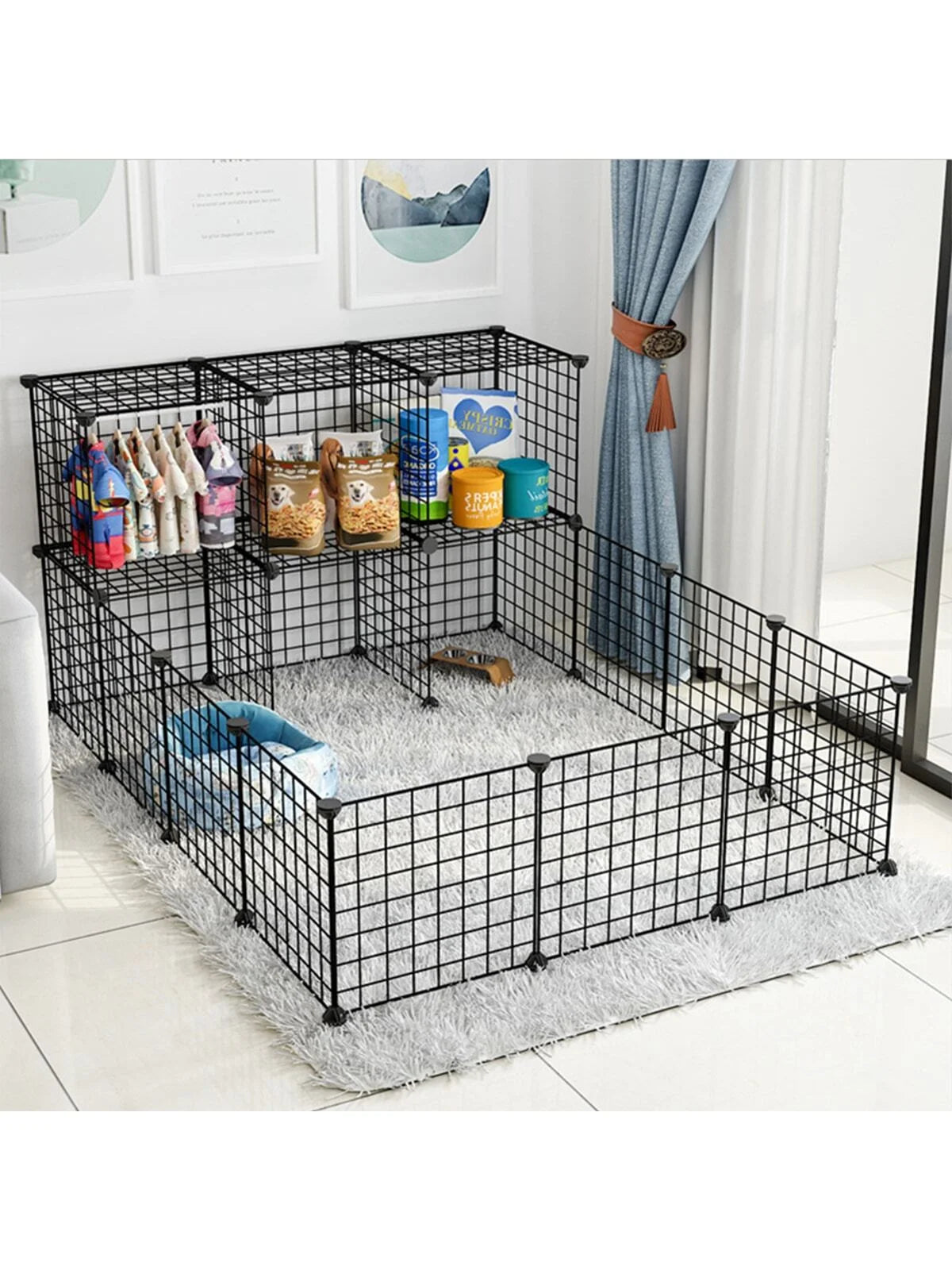 DIY Iron Mesh Pet Fence For Cats Dogs Hamsters Rabbits