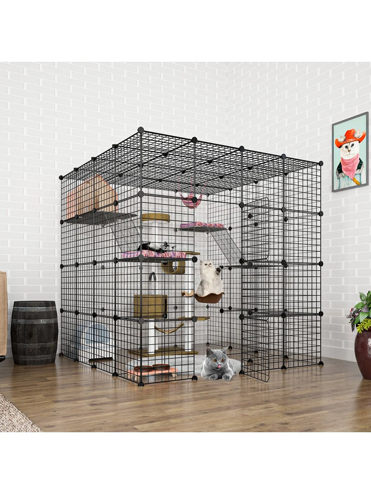 DIY Iron Mesh Pet Fence System For Cages