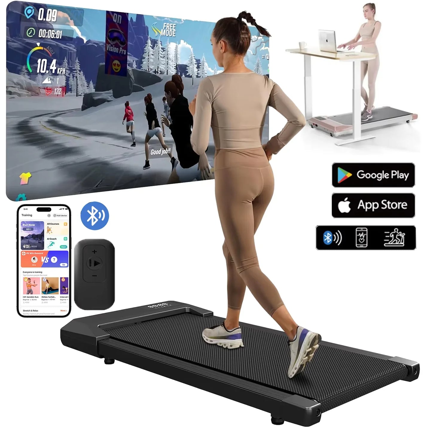 Superun 2in1 Walking Running Treadmill For Home