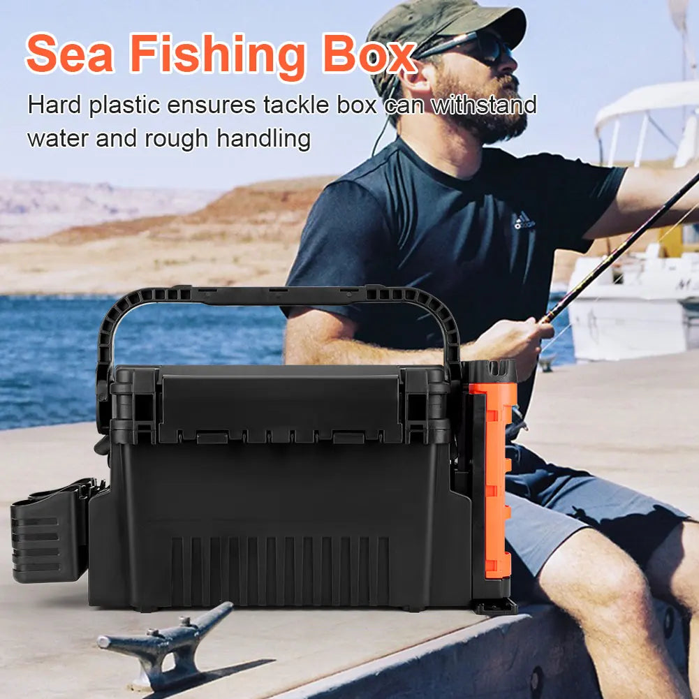 ALIILEE 2 Tier Fishing Tackle Box With Cup Holder