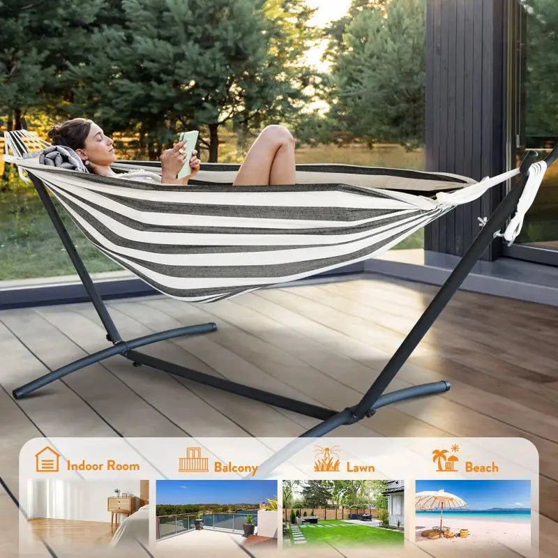 GYROOR Adjustable Stand Hammock With 600 Lb Capacity